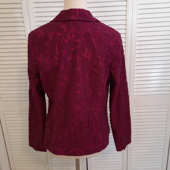 CAbi lace plumberry blazer jacket sz 6 D3 - Picture 6 of 8